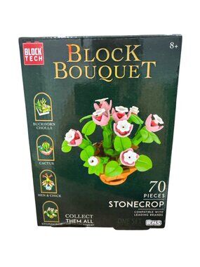 Block Tech Block Bouquet 70-Piece Stonecrop Building Set For Ages 8+ Compatible